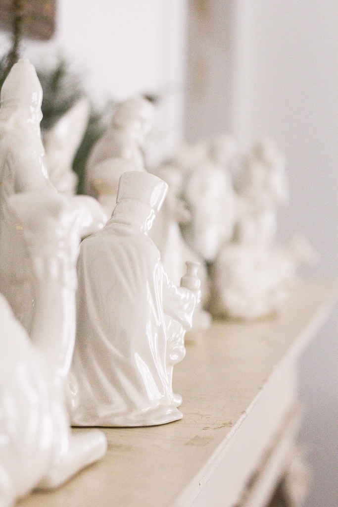 Vintage white ceramic nativity set made by my grandma.