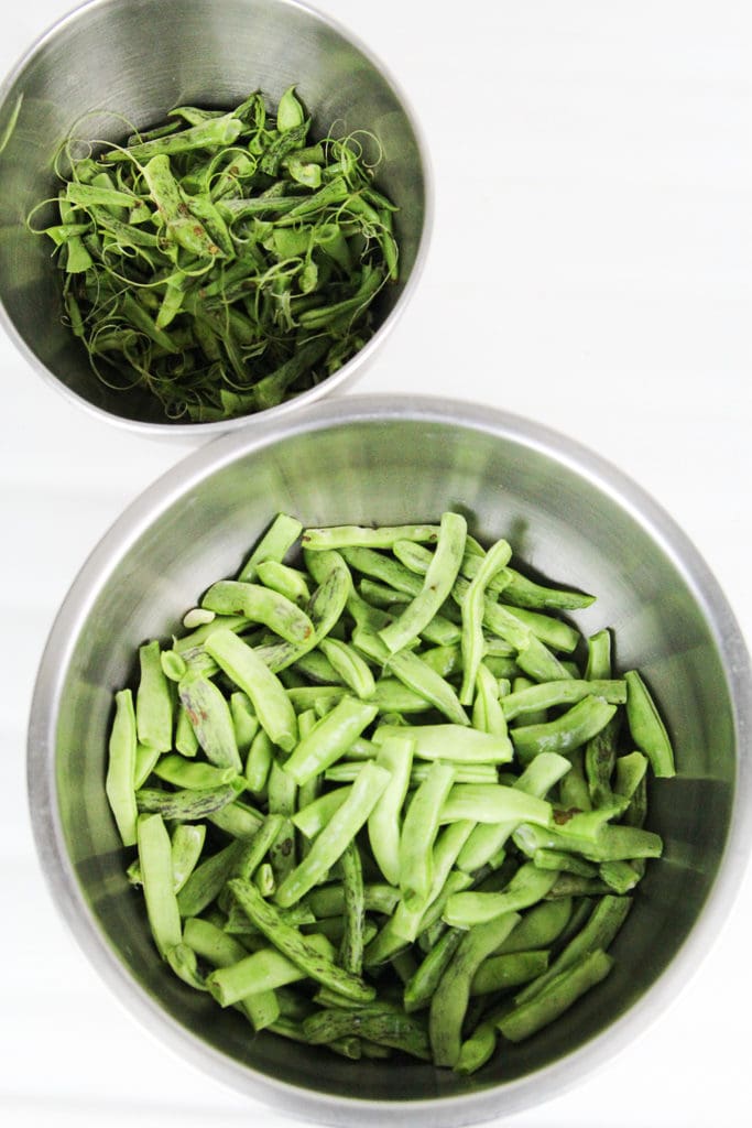 Green beans that are snapped